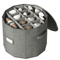 Vailando Shoe Organizer for Closet - Cylindrical Shoe Storage Organizer with Removable Dividers Rectangular Compartment Foldable Gray 1-Pack