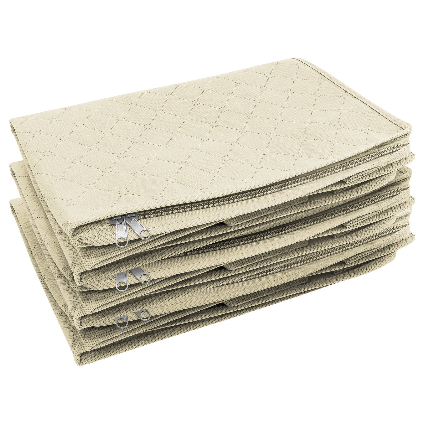 Space-Saving and Durable Shelves Clothing Storage, Beige, 3 Count