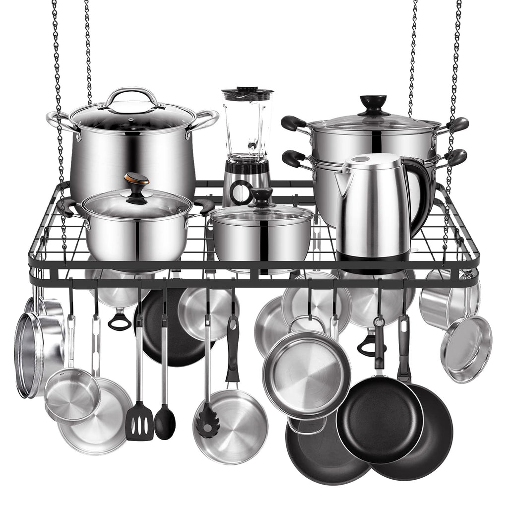 Ceiling Pot & Pan Rack, 31.5" with 12 Hooks