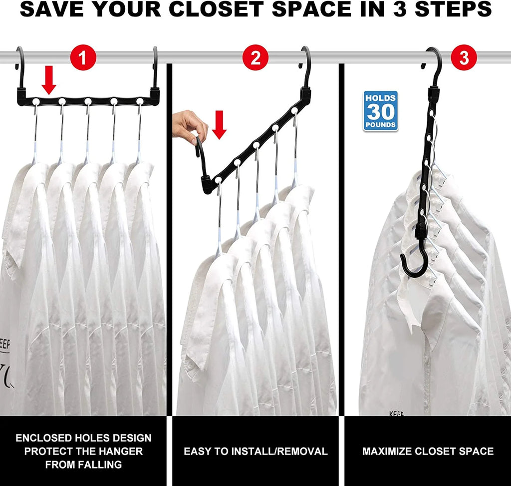 12 Pack-Closet-Organizers-And-Storage, Magic-Hangers-Space-Saving-For-Clothes, Closer-Organizer-For-Closet-Organization, Space-Saver-Hanger-Organizer-For-Multipurpose, Dorm-Room-Essentials