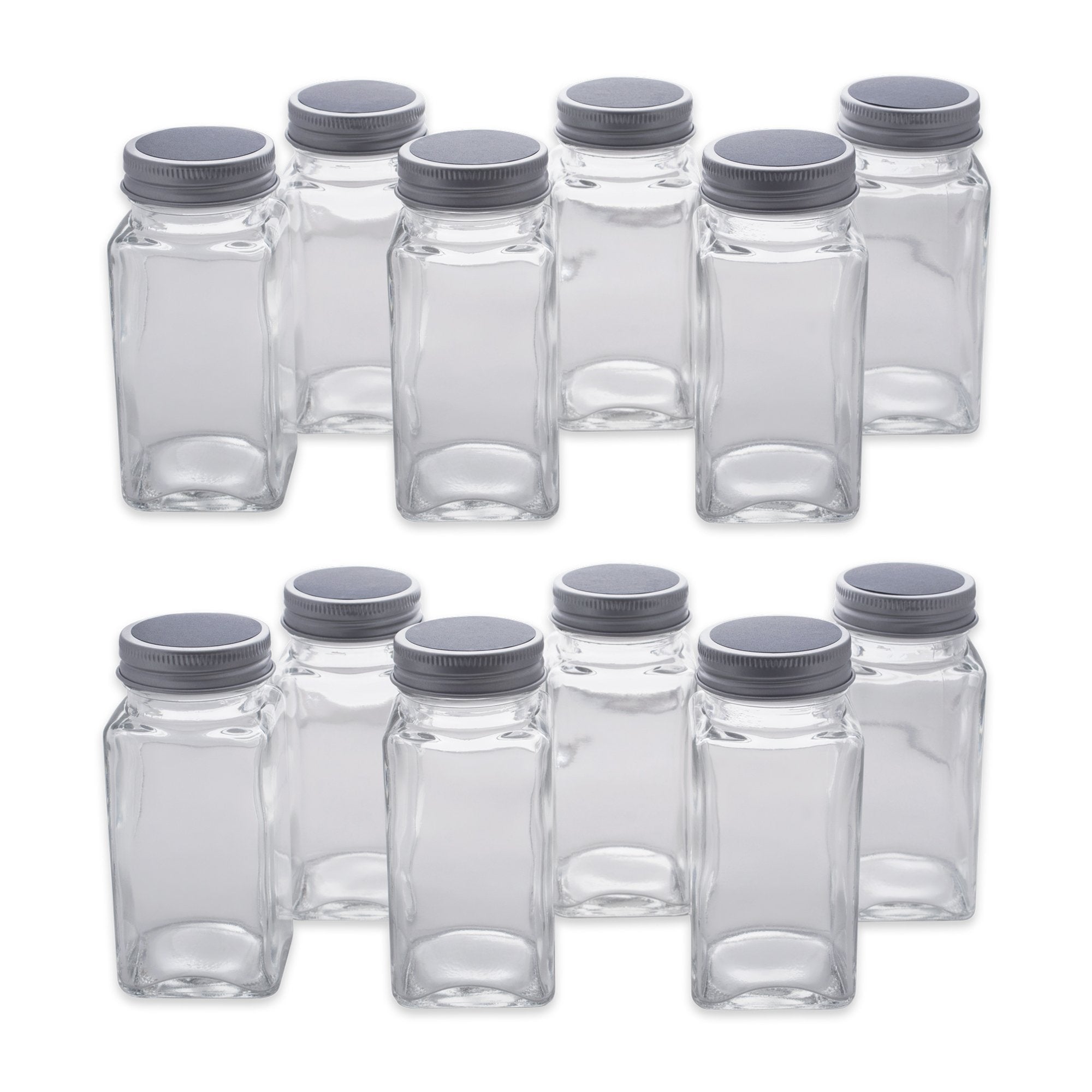 DII Farmhouse Vintage Decorative Metal Pantry Spice Rack Organizer 4x2 4oz Spice Jars 12 Piece