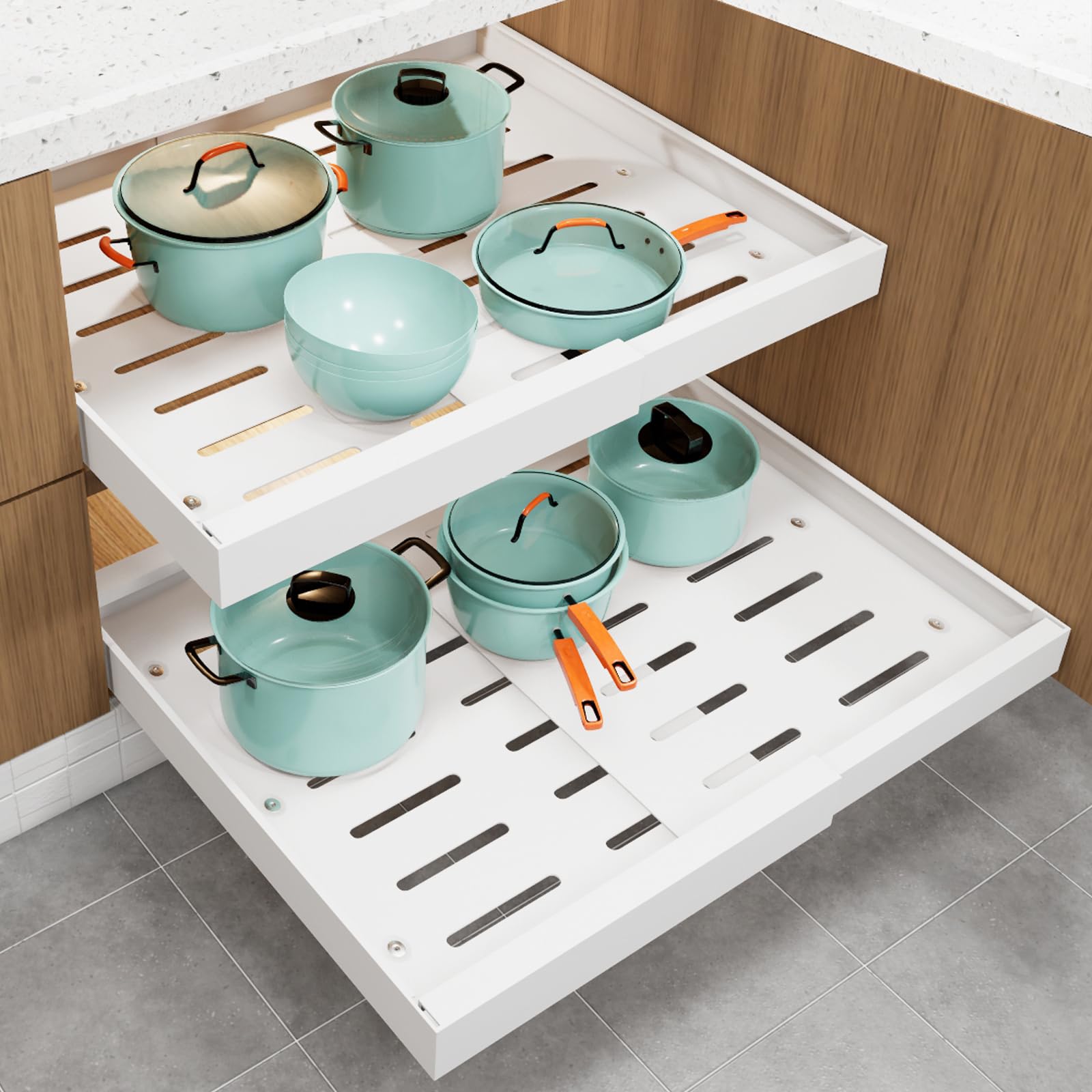 2-Pack Expandable Pull Out Cabinet Organizer