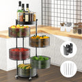 5 Tier Rotating Storage Rack Cart With Metal Top Lid