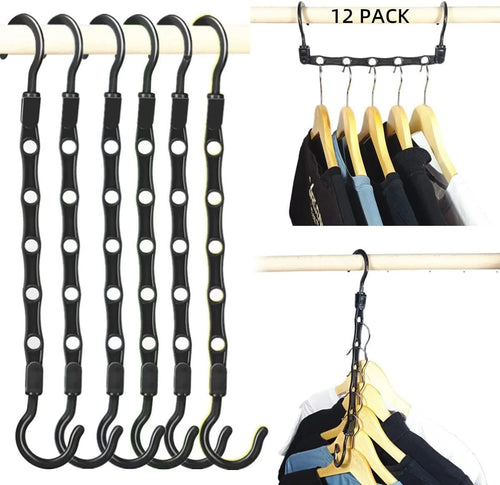 12 Pack-Closet-Organizers-And-Storage, Magic-Hangers-Space-Saving-For-Clothes, Closer-Organizer-For-Closet-Organization, Space-Saver-Hanger-Organizer-For-Multipurpose, Dorm-Room-Essentials