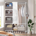 Portable Closet,  Closet Organizer Storage Shelves, Clothes Rack Storage Organizer, Wardrobe Closet Clothing Rack for Bedroom, Hallway, Living Room, Gray