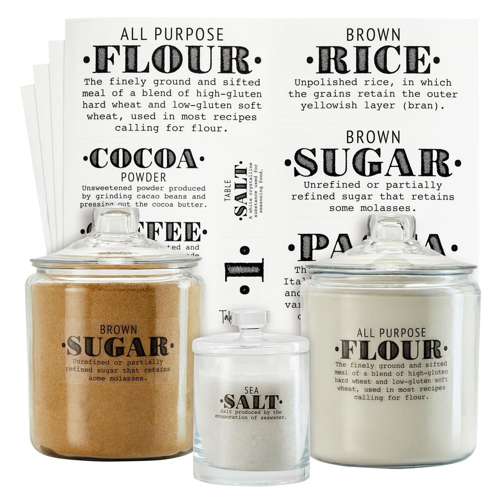 36-Pack Preprinted Pantry Labels, Water-Resistant