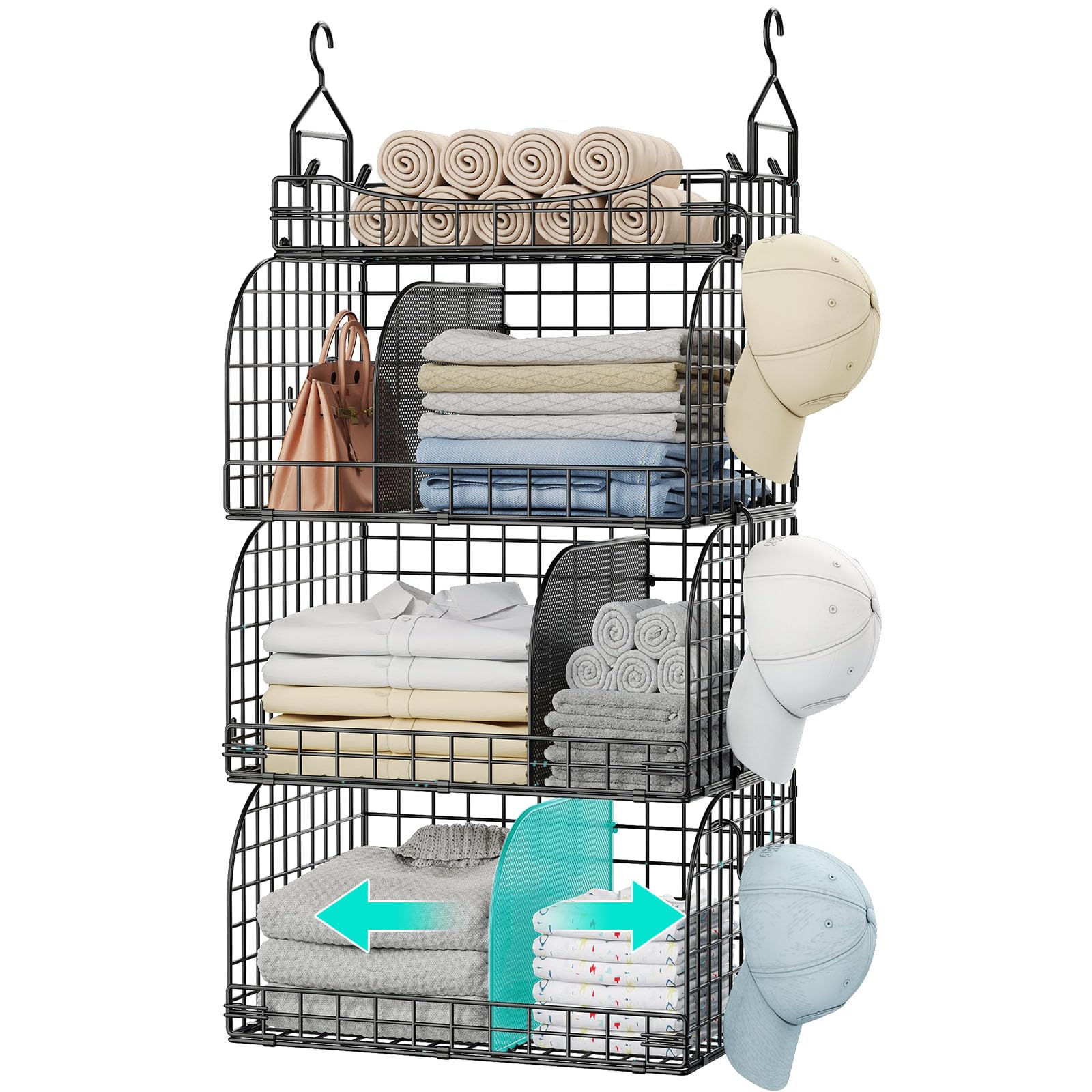 Foldable Hanging Closet Storage for Clothes Sweater Shoes Handbags Clutches Accessories