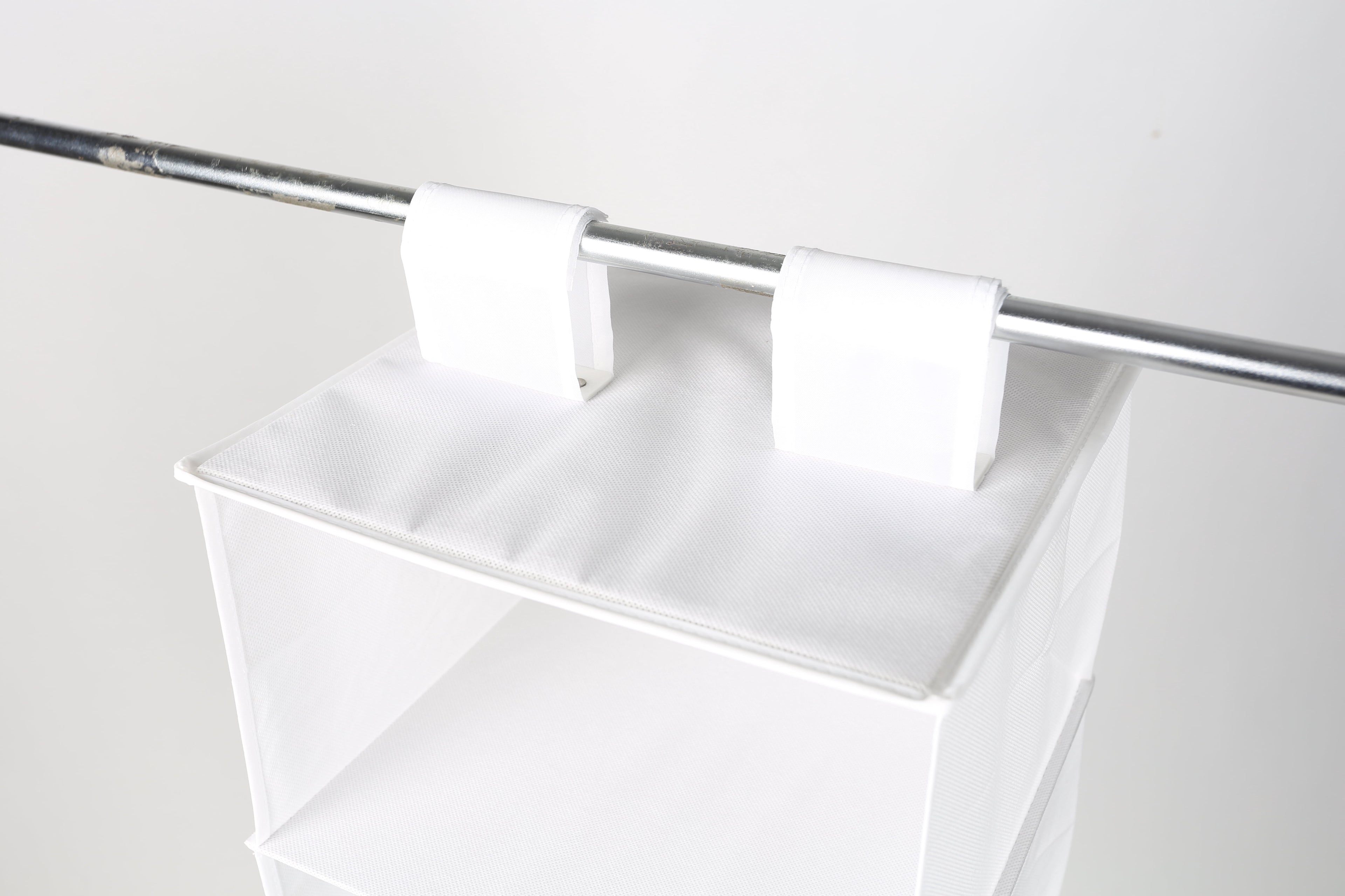 (3 Pack)  6 Shelf Non-Woven Hanging Closet Organizer Shelf Dividers, Arctic White