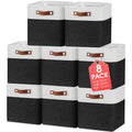 8-Pack Fabric Storage Baskets with Handles, 12x12x12"