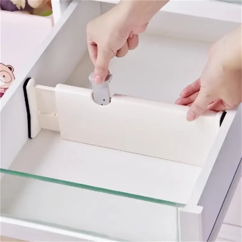 T Drawer Divider Adjustable Home Organization Dividers White Plastic Partition Holder Creative Retractable Drawer Dividers